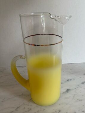 Vintage Mid-Century Yellow Blendo Glass Pitcher